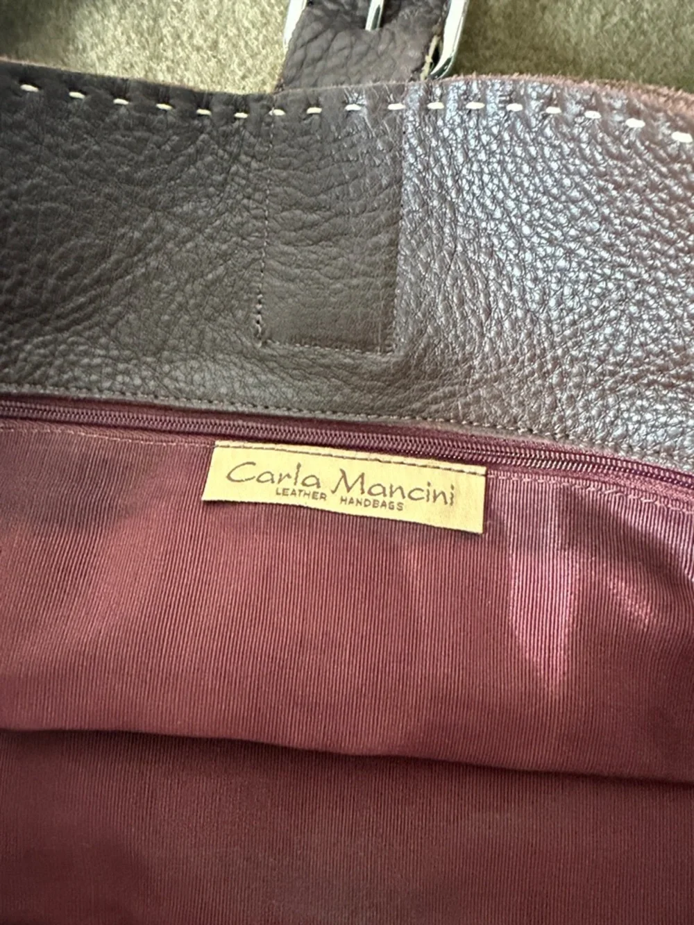 Carla Mancini Leather Handbag - Picture 3 of 3